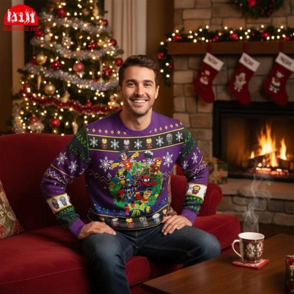 Avengers Team Ugly Christmas Ugly Sweater Avengers Team Ugly Christmas Ugly Sweater
