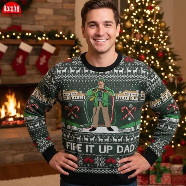 Griswold Christmas Sweater, Fire It Up Dad Ugly Christmas Sweater