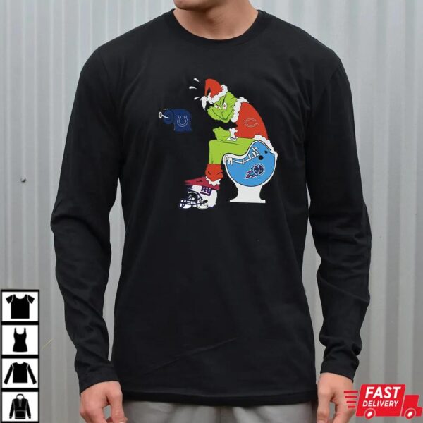 Funny NFL Chicago Bears Grinch Christmas Football Rivalry Shirt