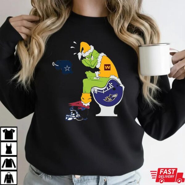 Funny NFL Washington Commanders Grinch Christmas Football Rivalry Shirt Funny NFL Washington Commanders Grinch Christmas Football Rivalry Shirt