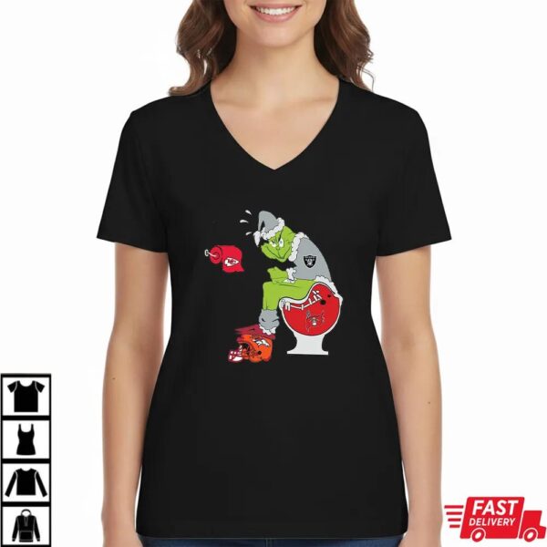 Funny NFL Las Vegas Raiders Grinch Christmas Football Rivalry Shirt