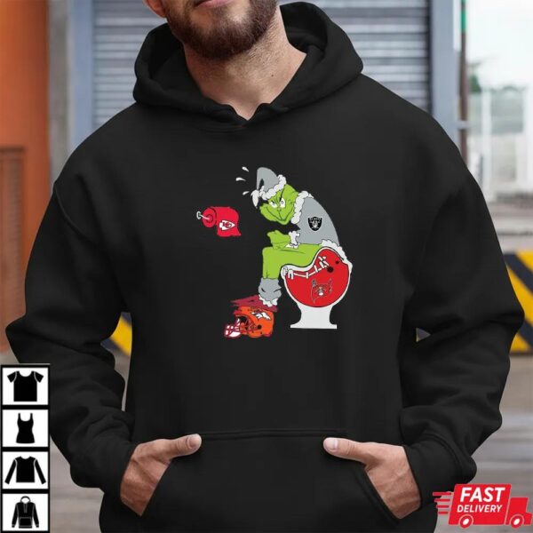 Funny NFL Las Vegas Raiders Grinch Christmas Football Rivalry Shirt