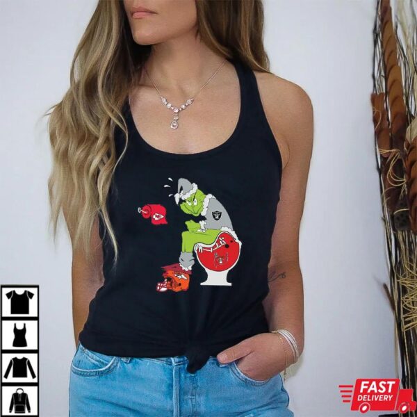 Funny NFL Las Vegas Raiders Grinch Christmas Football Rivalry Shirt