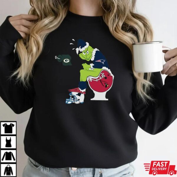 Funny NFL New England Patriots Grinch Christmas Football Rivalry Shirt