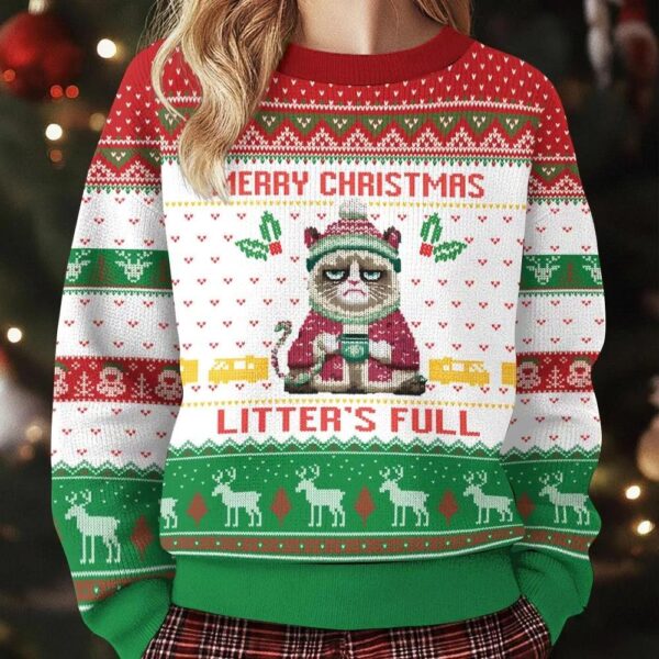 Litters Full Cat Ugly Christmas Sweater Litters Full Cat Ugly Christmas Sweater