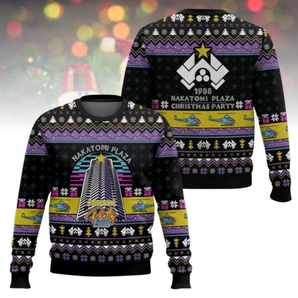 Die Hard 1988 Nakatomi Plaza Ugly Christmas Sweater Die Hard 1988 Nakatomi Plaza Ugly Christmas Sweater