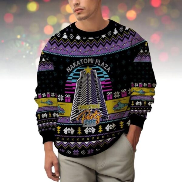 Die Hard 1988 Nakatomi Plaza Ugly Christmas Sweater Die Hard 1988 Nakatomi Plaza Ugly Christmas Sweater