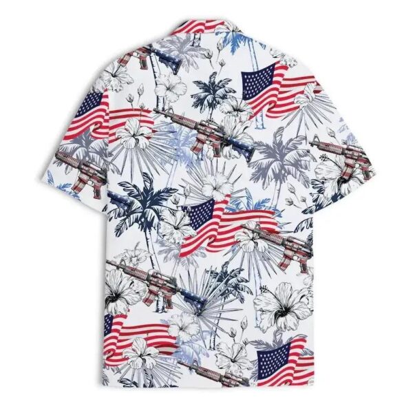Patriotic Gun Hibiscus Aloha Shirt Patriotic Gun Hibiscus Aloha Shirt
