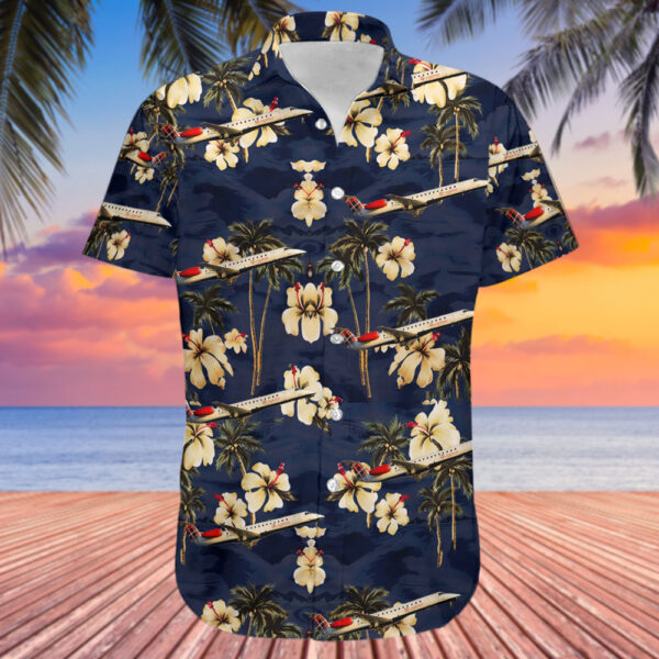 Embraer ERJ-145EP Loganair Airline Hawaiian Shirt Embraer ERJ-145EP Loganair Airline Hawaiian Shirt
