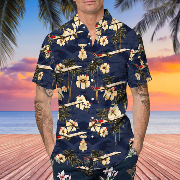 Embraer ERJ-145EP Loganair Airline Hawaiian Shirt Embraer ERJ-145EP Loganair Airline Hawaiian Shirt