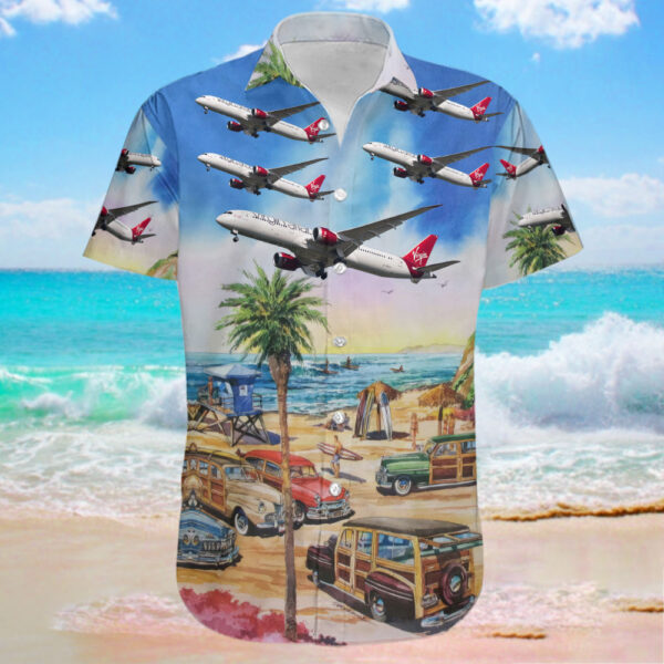 Boeing 787-9 Dreamliner Virgin Atlantic Airways Hawaiian Shirt Boeing 787-9 Dreamliner Virgin Atlantic Airways Hawaiian Shirt