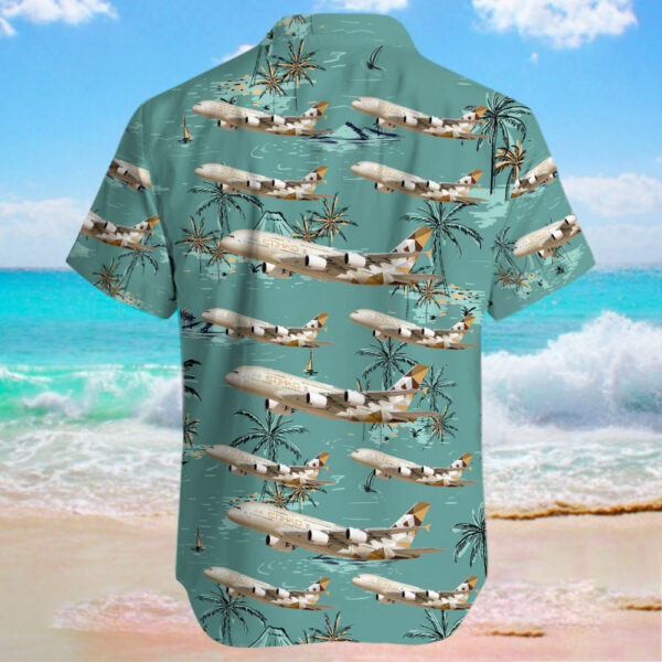 Airbus A380-861 Etihad Airways Hawaiian Shirt Airbus A380-861 Etihad Airways Hawaiian Shirt