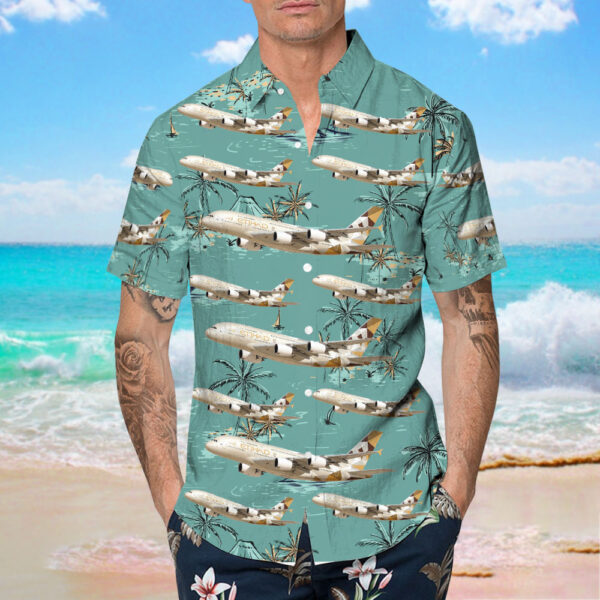 Airbus A380-861 Etihad Airways Hawaiian Shirt Airbus A380-861 Etihad Airways Hawaiian Shirt