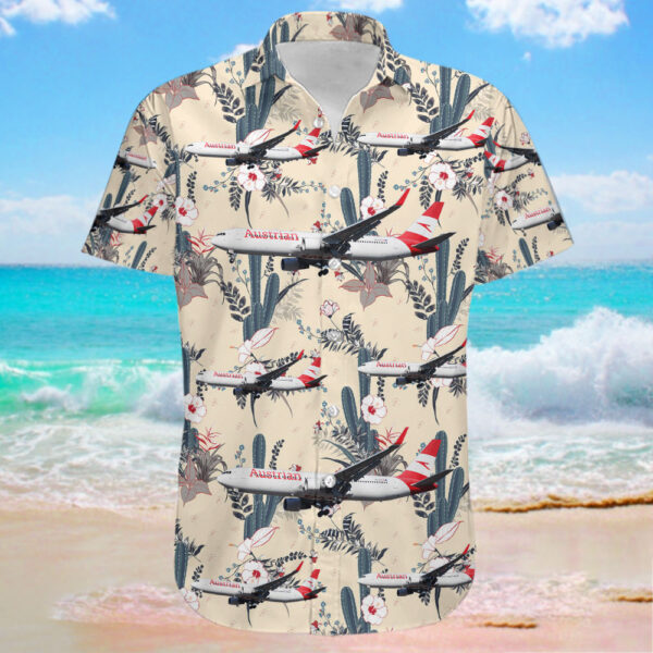 Boeing 767-3Z9(ER) Austrian Airlines Hawaiian Shirt Boeing 767-3Z9(ER) Austrian Airlines Hawaiian Shirt