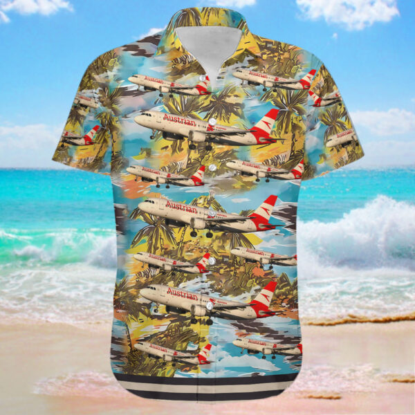 Airbus A320-214 Austrian Airlines Hawaiian Shirt Airbus A320-214 Austrian Airlines Hawaiian Shirt