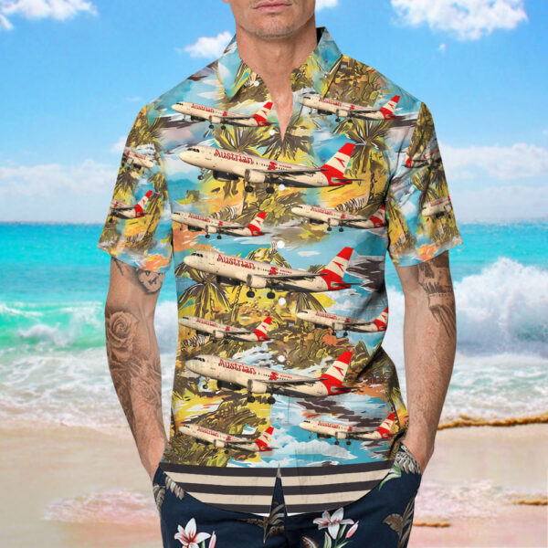 Airbus A320-214 Austrian Airlines Hawaiian Shirt Airbus A320-214 Austrian Airlines Hawaiian Shirt