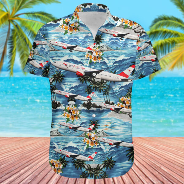 Boeing 777-2Z9(ER) Austrian Airlines Hawaiian Shirt Boeing 777-2Z9(ER) Austrian Airlines Hawaiian Shirt