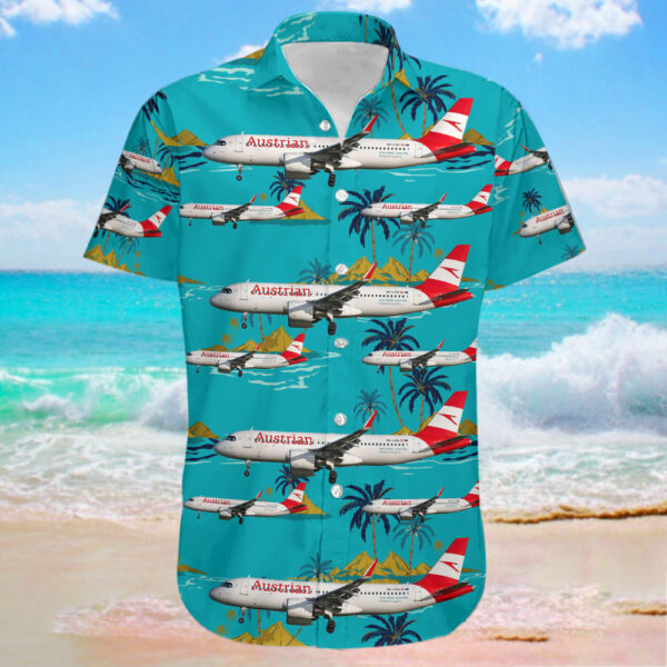 Airbus A320-271N Austrian Airlines Hawaiian Shirt Airbus A320-271N Austrian Airlines Hawaiian Shirt