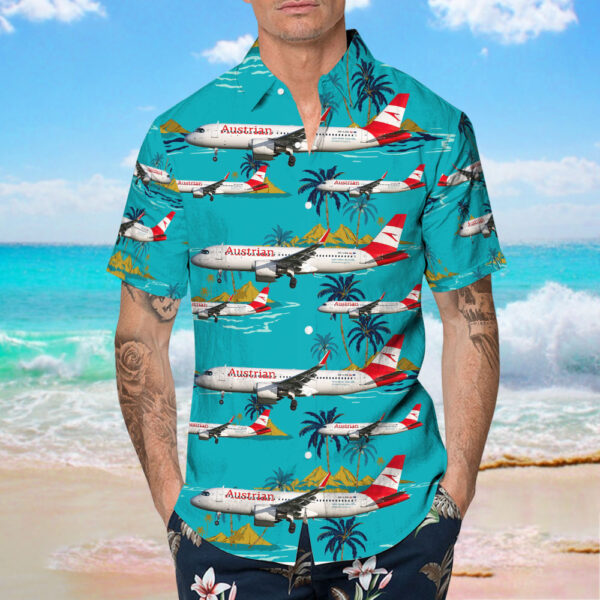 Airbus A320-271N Austrian Airlines Hawaiian Shirt Airbus A320-271N Austrian Airlines Hawaiian Shirt