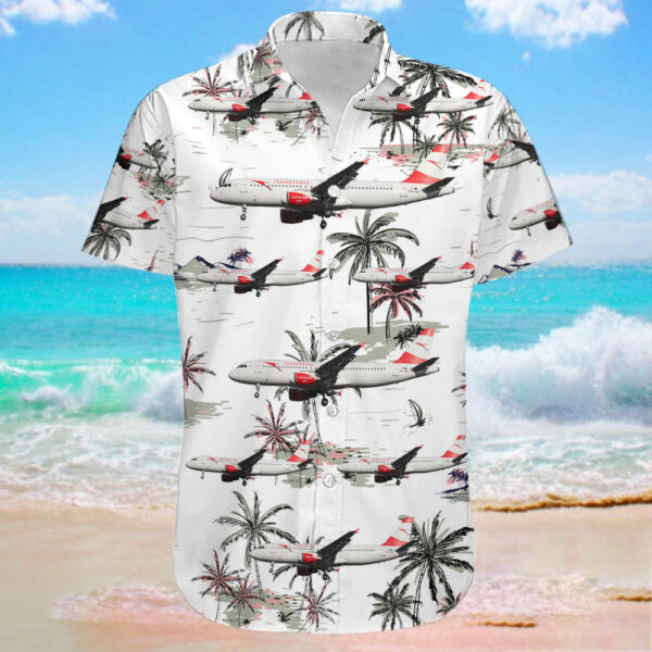 Airbus A320-216 Austrian Airlines Hawaiian Shirt Airbus A320-216 Austrian Airlines Hawaiian Shirt