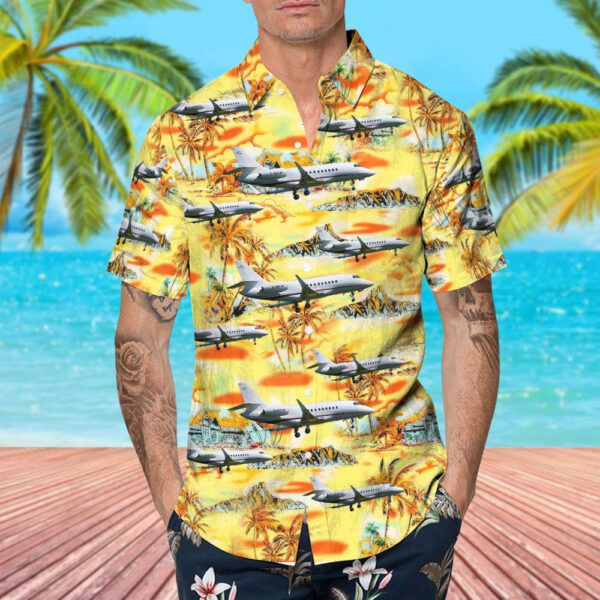 Dassault Falcon 2000S DC Aviation Hawaiian Shirt Dassault Falcon 2000S DC Aviation Hawaiian Shirt