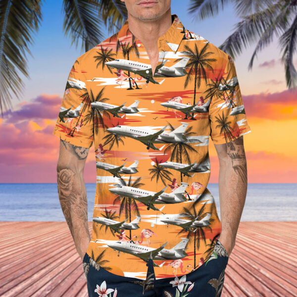 Dassault Falcon 2000 DC Aviation Hawaiian Shirt Dassault Falcon 2000 DC Aviation Hawaiian Shirt
