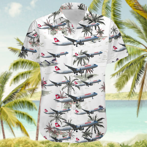 Airbus A321-271NX Swiss Airlines Hawaiian Shirt Airbus A321-271NX Swiss Airlines Hawaiian Shirt