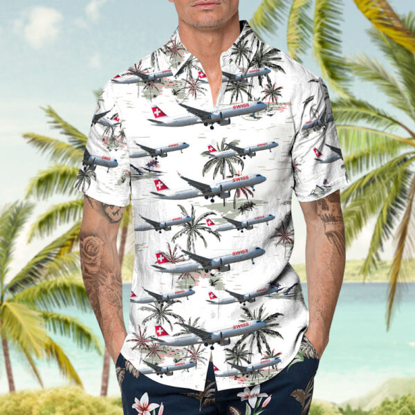 Airbus A321-271NX Swiss Airlines Hawaiian Shirt Airbus A321-271NX Swiss Airlines Hawaiian Shirt
