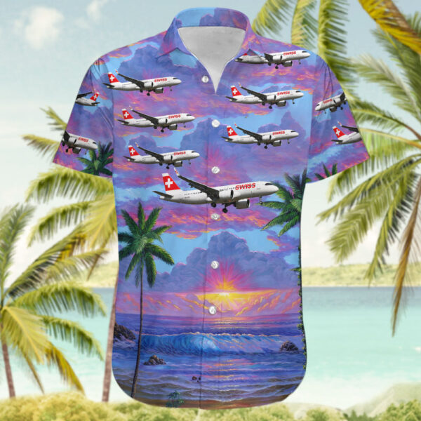 Airbus A320-271N Swiss Airlines Hawaiian Shirt Airbus A320-271N Swiss Airlines Hawaiian Shirt