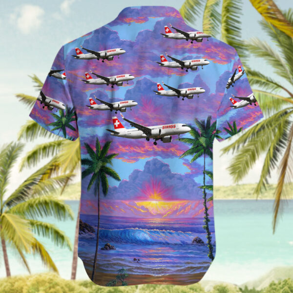 Airbus A320-271N Swiss Airlines Hawaiian Shirt Airbus A320-271N Swiss Airlines Hawaiian Shirt