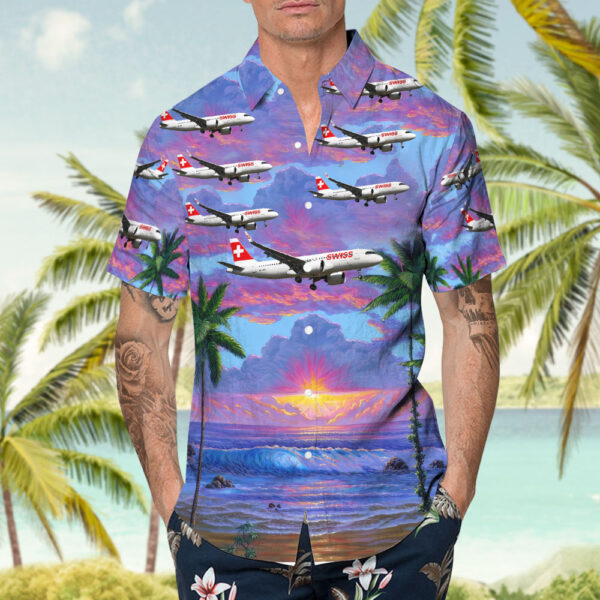Airbus A320-271N Swiss Airlines Hawaiian Shirt Airbus A320-271N Swiss Airlines Hawaiian Shirt