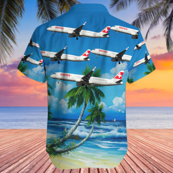 Airbus A321-212 Swiss Airlines Hawaiian Shirt Airbus A321-212 Swiss Airlines Hawaiian Shirt