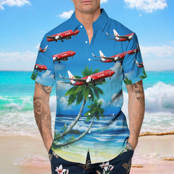 Boeing 737-86Q Virgin Blue Airlines Hawaiian Shirt Boeing 737-86Q Virgin Blue Airlines Hawaiian Shirt
