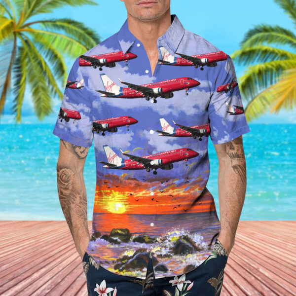 Embraer ERJ-170-100LR Virgin Blue Airlines Hawaiian Shirt Embraer ERJ-170-100LR Virgin Blue Airlines Hawaiian Shirt