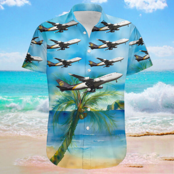 Boeing 747-44AF(SCD) United Parcel Service (UPS) Hawaiian Shirt Boeing 747-44AF(SCD) United Parcel Service (UPS) Hawaiian Shirt