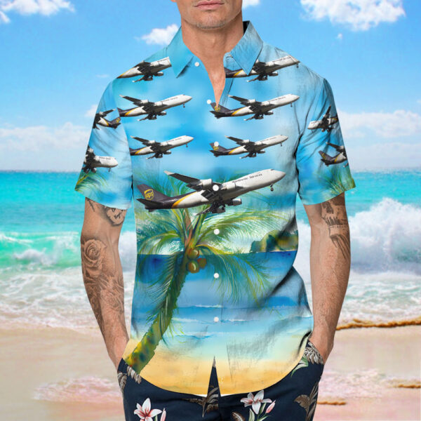 Boeing 747-44AF(SCD) United Parcel Service (UPS) Hawaiian Shirt Boeing 747-44AF(SCD) United Parcel Service (UPS) Hawaiian Shirt