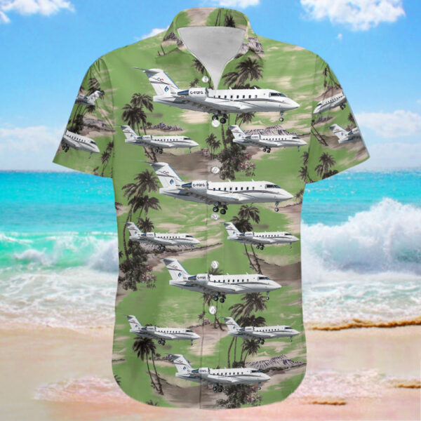 Bombardier CL-600-2B16 Challenger 604 Skyservice Business Aviation Hawaiian Shirt Bombardier CL-600-2B16 Challenger 604 Skyservice Business Aviation Hawaiian Shirt