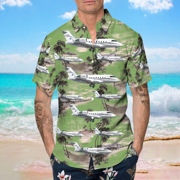 Bombardier CL-600-2B16 Challenger 604 Skyservice Business Aviation Hawaiian Shirt Bombardier CL-600-2B16 Challenger 604 Skyservice Business Aviation Hawaiian Shirt