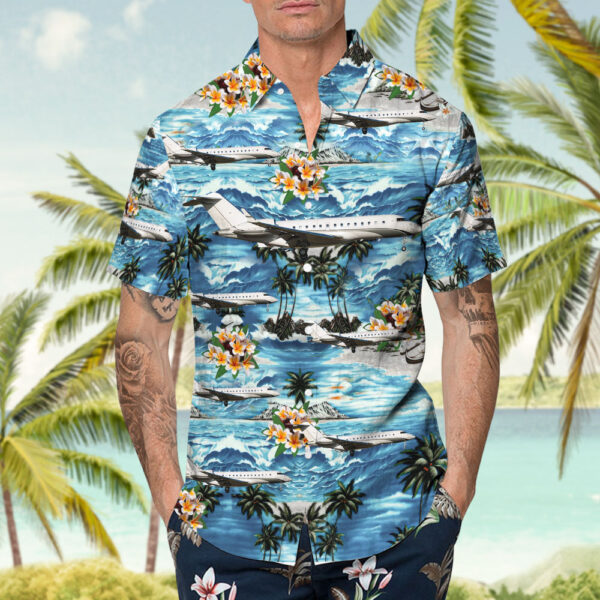 Bombardier BD-700-1A11 Global 5000 Skyservice Business Aviation Hawaiian Shirt Bombardier BD-700-1A11 Global 5000 Skyservice Business Aviation Hawaiian Shirt