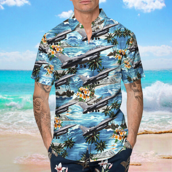 Lockheed Martin F-16D Fighting Falcon United States US Air Force (USAF) Hawaiian Shirt Lockheed Martin F-16D Fighting Falcon United States US Air Force (USAF) Hawaiian Shirt