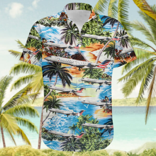Bombardier CRJ-702ER American Eagle (PSA Airlines) Hawaiian Shirt Bombardier CRJ-702ER American Eagle (PSA Airlines) Hawaiian Shirt