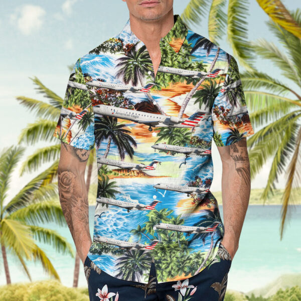 Bombardier CRJ-702ER American Eagle (PSA Airlines) Hawaiian Shirt Bombardier CRJ-702ER American Eagle (PSA Airlines) Hawaiian Shirt