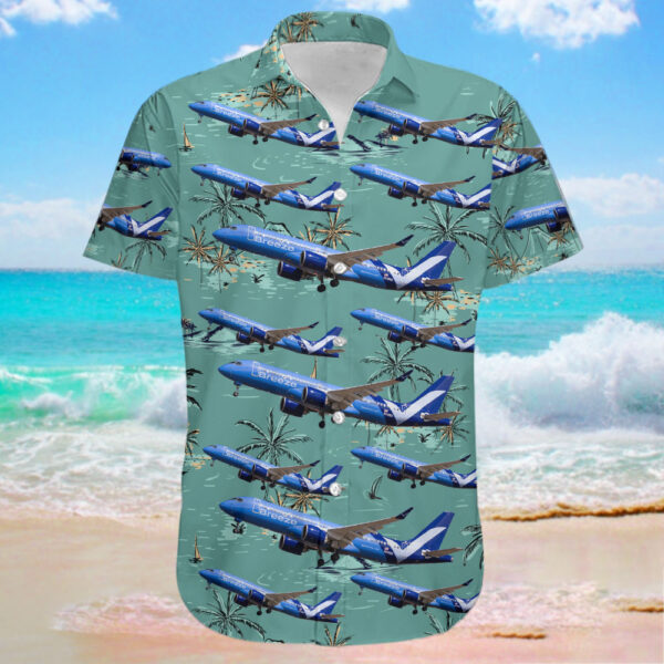Airbus A220-371 Breeze Airways Hawaiian Shirt Airbus A220-371 Breeze Airways Hawaiian Shirt