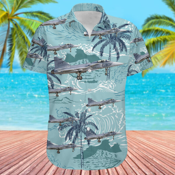 Saab JAS-39C Gripen Sweden Air Force Hawaiian Shirt Saab JAS-39C Gripen Sweden Air Force Hawaiian Shirt