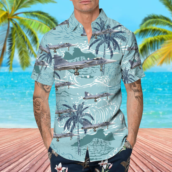 Saab JAS-39C Gripen Sweden Air Force Hawaiian Shirt Saab JAS-39C Gripen Sweden Air Force Hawaiian Shirt