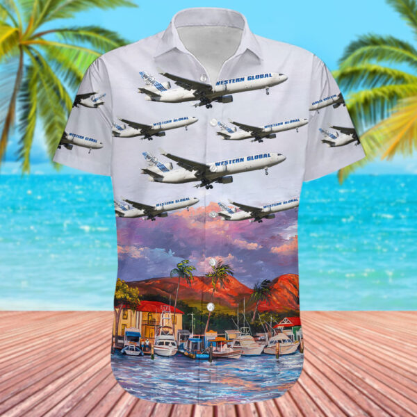 McDonnell Douglas MD-11(F) Western Global Airlines Hawaiian Shirt McDonnell Douglas MD-11(F) Western Global Airlines Hawaiian Shirt