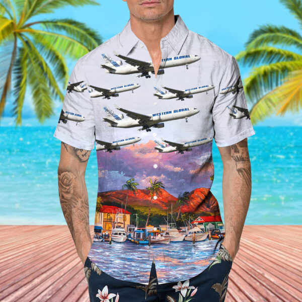 McDonnell Douglas MD-11(F) Western Global Airlines Hawaiian Shirt McDonnell Douglas MD-11(F) Western Global Airlines Hawaiian Shirt