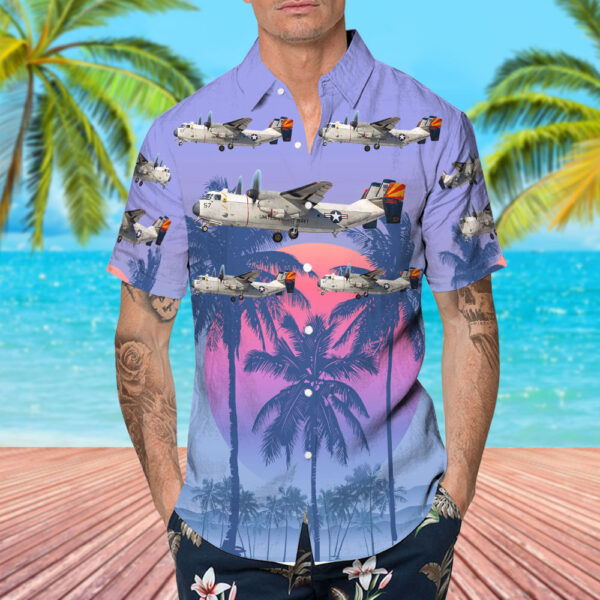 Grumman C-2A Greyhound United States US Navy (USN) Hawaiian Shirt Grumman C-2A Greyhound United States US Navy (USN) Hawaiian Shirt