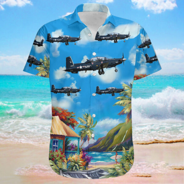 Raytheon T-6B Texan II United States US Navy (USN) Hawaiian Shirt