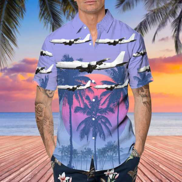 Boeing E-6B Mercury United States US Navy (USN) Hawaiian Shirt Boeing E-6B Mercury United States US Navy (USN) Hawaiian Shirt